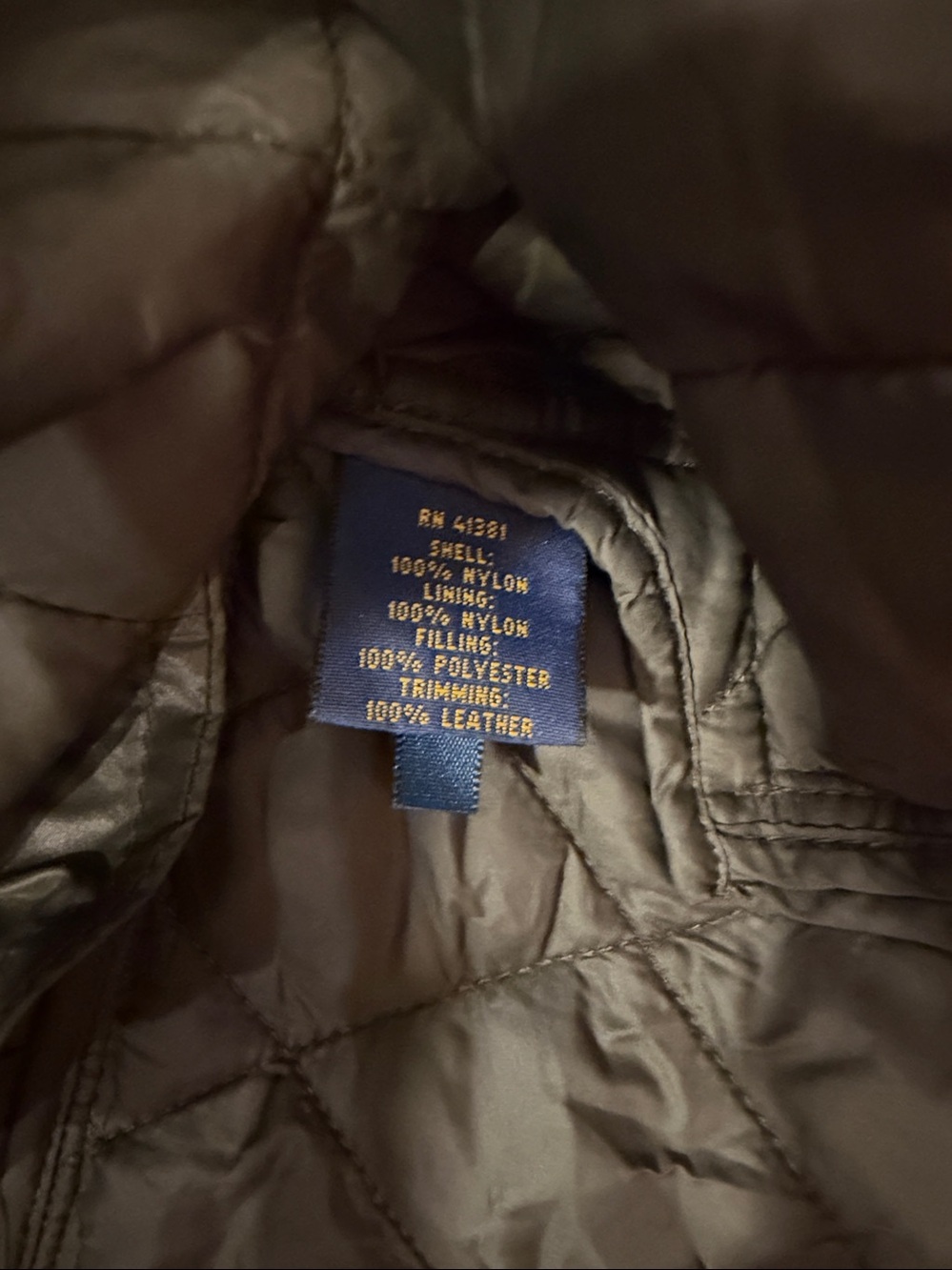 Polo by Ralph Lauren Olive Quilted Field Jacket with Brown Suede Accents size M - Picture 3 of 4